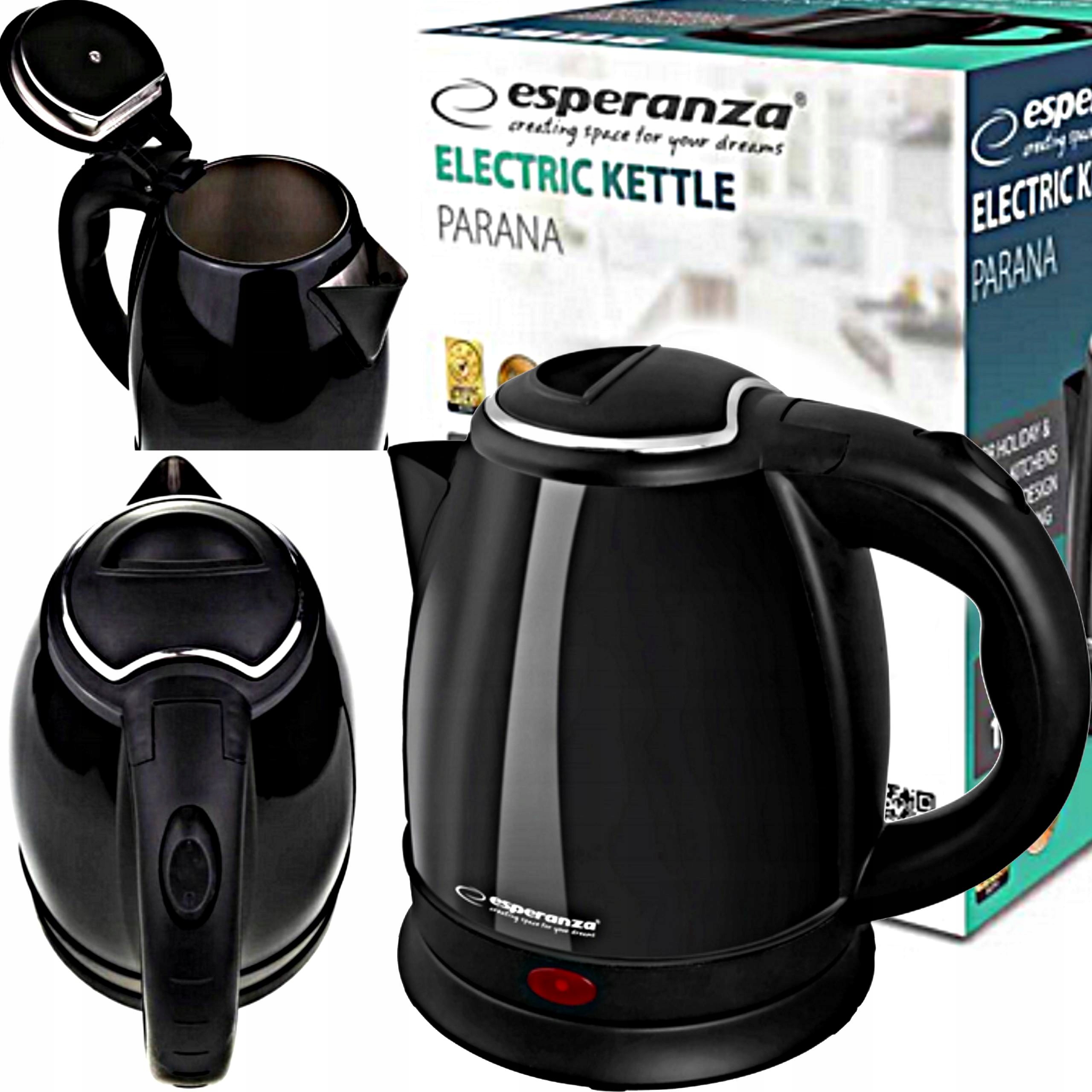 Rýchlovarná kanvica Esperanza PARANA 1350 W 1 l čierna